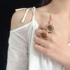 Korean Style High-Quality Gemstone Metal Ring, Versatile Stylish Light Luxury Vacation Women Index Finger Ring