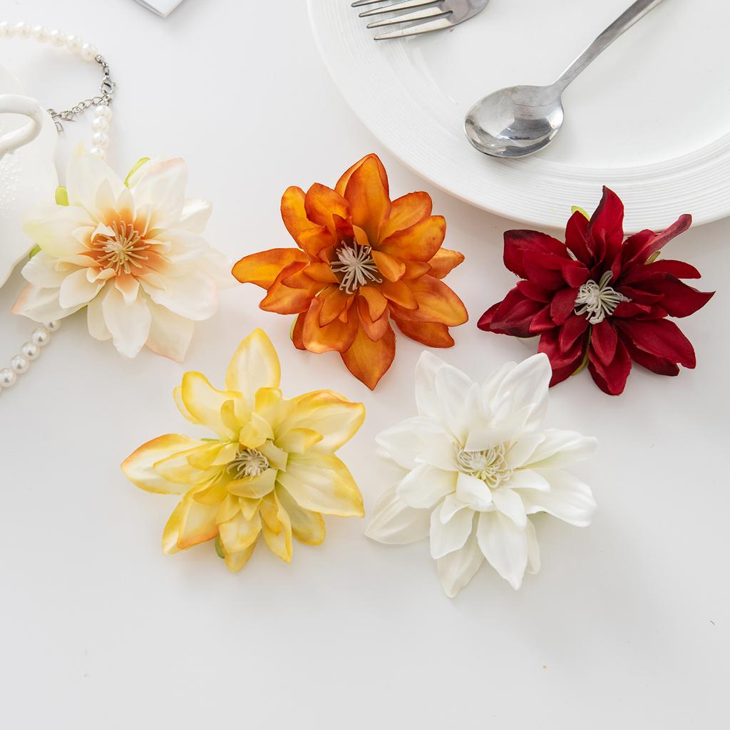 10/20PCS Artificial Flowers Silk Big Lotus Home Room Table Decor Wreaths Wedding Bridal Accessories Headwear Diy Gifts Box Props