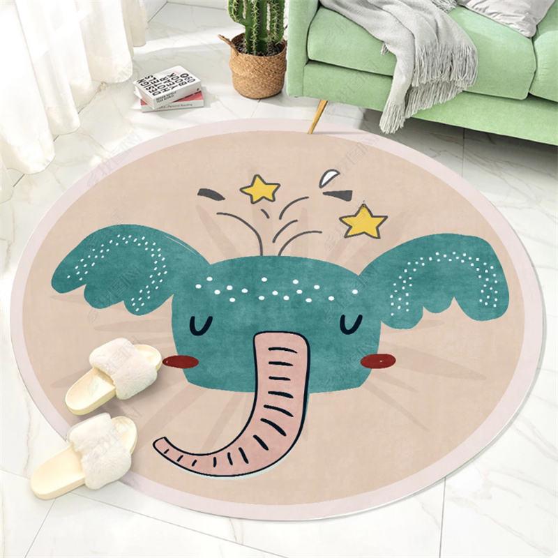 Cartoon Round Carpet for Kids: Living Room, Sofa, Coffee Table, Bedroom Cushion, Hanging Basket, and Chair Floor Mat