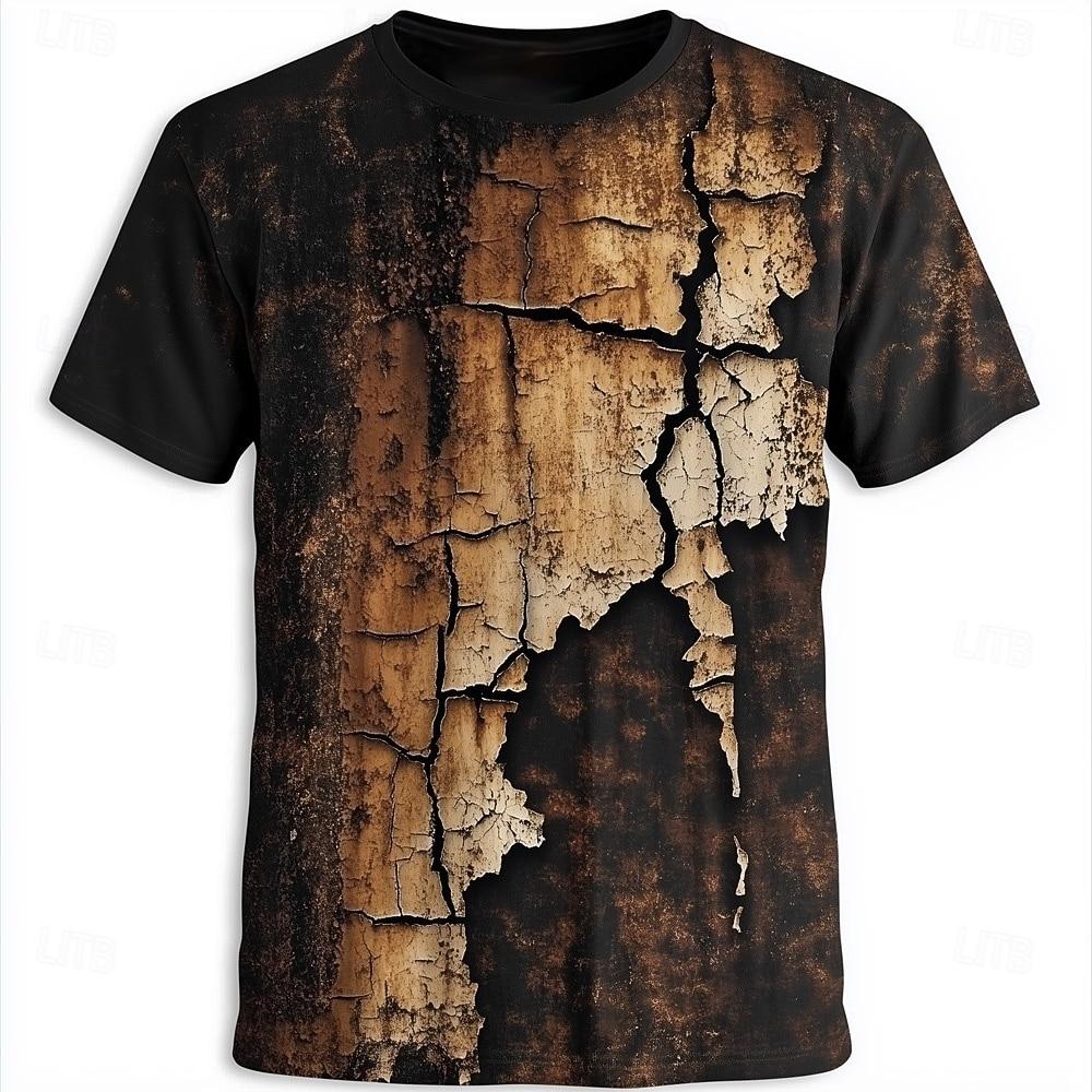 

Men s Optical Illusion Abstract 3D T Shirt Short Sleeve T shirt 3D Print Crew Neck Crewneck Shirt Exaggerated Designer Party S