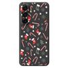 For Samsung Galaxy A17 5G Case Red Grey Socks and Canes Pattern Printing Straight Edge TPU Phone Back Cover