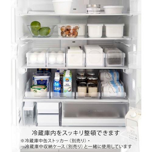 Yamazaki Tower Refrigerator Storage Box, White, Egg Cartons, Approx. 37.5cm W x 11cm D x 8.2cm H, 5764