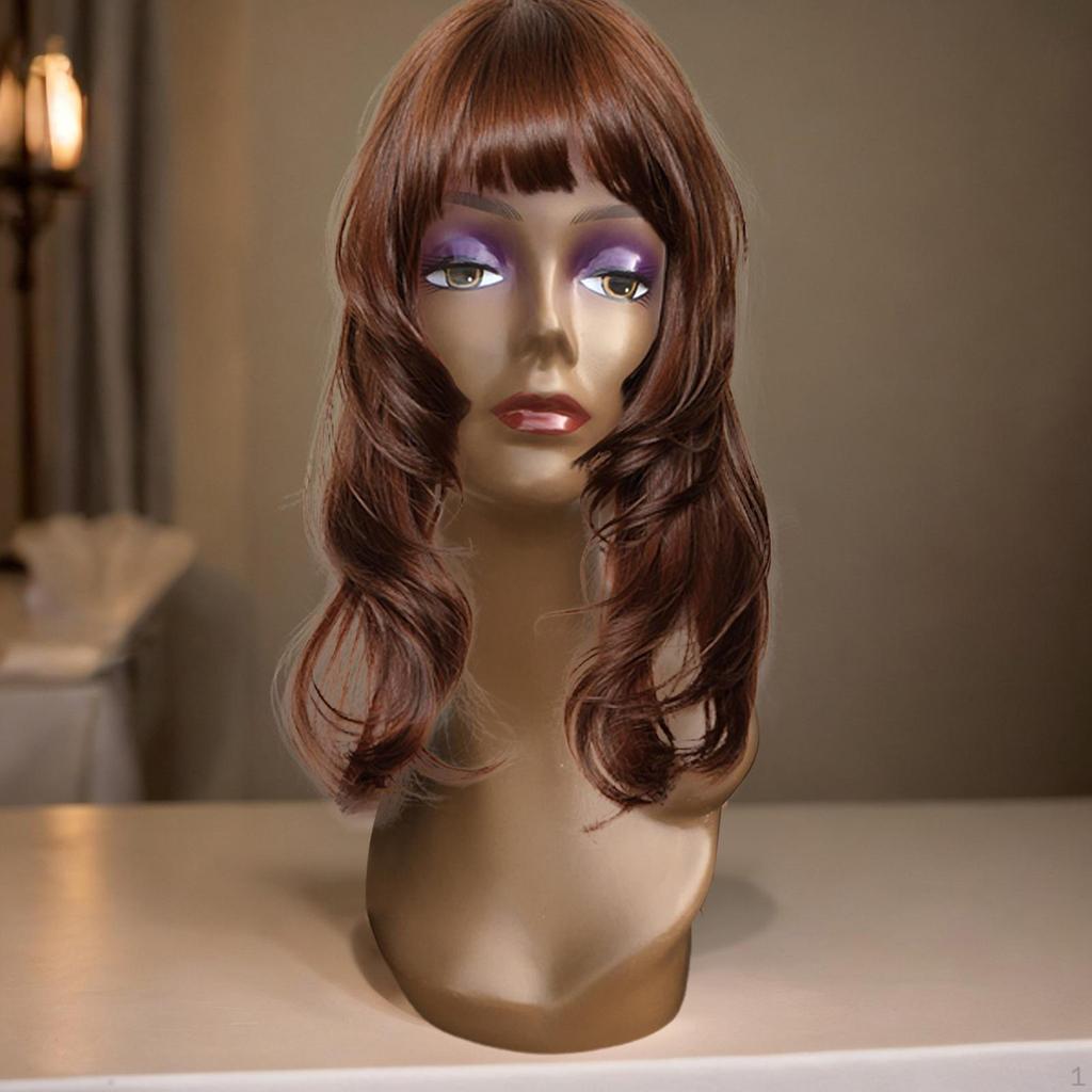 Elegantní dámská figurína hlava s nastavitelným stojanem na ramena pro vystavení šperků - Výška 48 cm