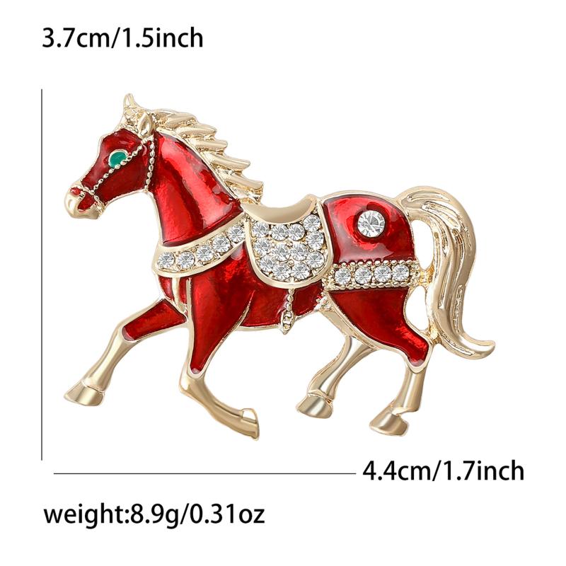 Vintage Court Style Enamel Galloping War Horse Brooches Pins For Women Clothing Accessories Men Fashion Suit Lapel Corsage