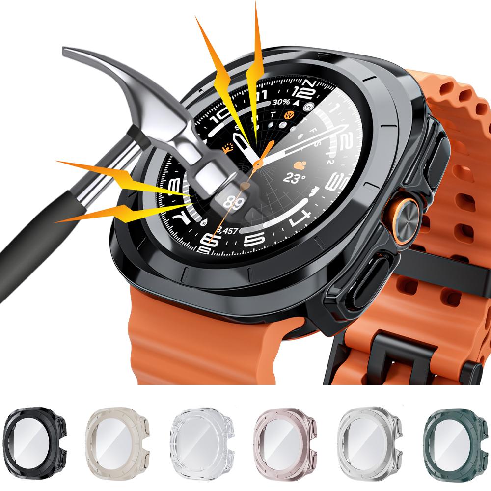 Etui do Samsung Galaxy Watch Ultra 47mm akcesoria Szkło hartowane ochrona ekranu Twardy zderzak PC Galaxy Watch 7 8 ultra Pokrowiec