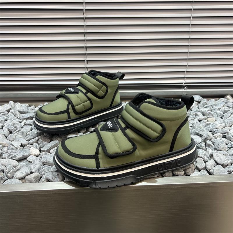 Large Cotton Shoes Non-slip Warm Velcro High-top Snow Boots Winter Velvet Thickened Bread Shoes Thick Sole Xk