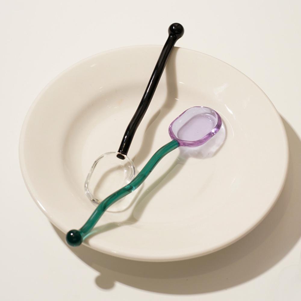 Heat Resistance Colored Long Rod Handle For Deserts And Juice Glass Mixing Spoon Coffee Spoon Milk Spoon Stirring Spoon
