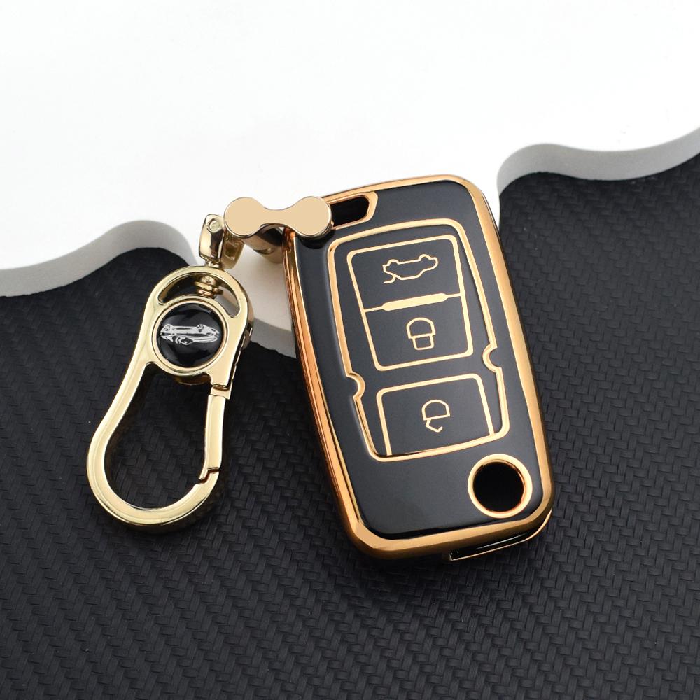 Car Key Fob Case for Geely Emgrand EC7/EU7/GC5/GC6/EC8/EC718/EC715 - Protective Key Cover Holder with Key Chain Auto Accessories