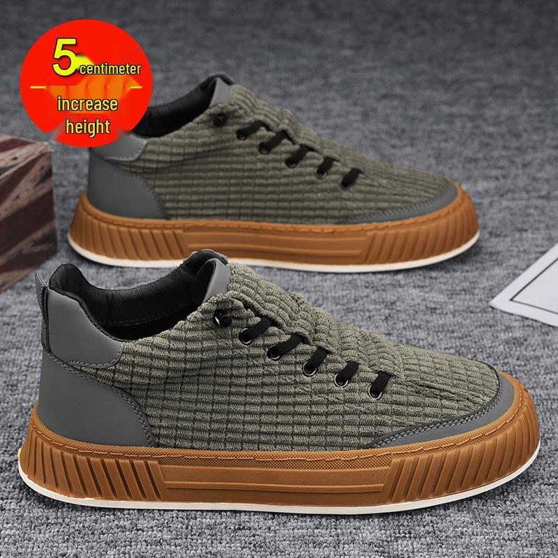 Men's Fleece-Lined Winter Canvas Skate Shoes - Slip-On Casual Soft Sole Sneakers