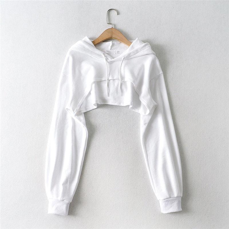 Women Solid Color Hooded Long Sleeve Hoodie Sweatshirt Fashion Ladies Streetwear Slouch Pullover Jumper Tops