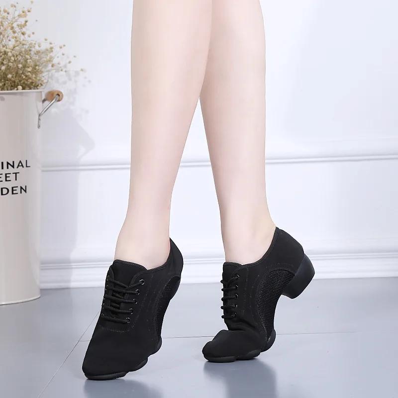  Women Latin Dance Shoes Jazz Ballroom Salsa Dancing Shoes Woman High Heels Children Training Modern Tango Sneakers Female