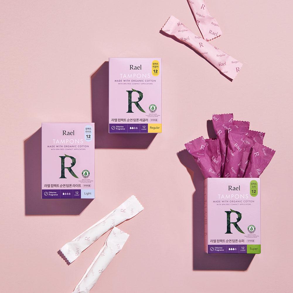 Rael Organic Cotton Tampons Light Absorbency (12Tampons)