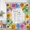 Sunflower Farmhouse Shower Curtain Farmland Truck Motivational Quote Floral Polyester Bath Curtain Country Bathroom Decorations