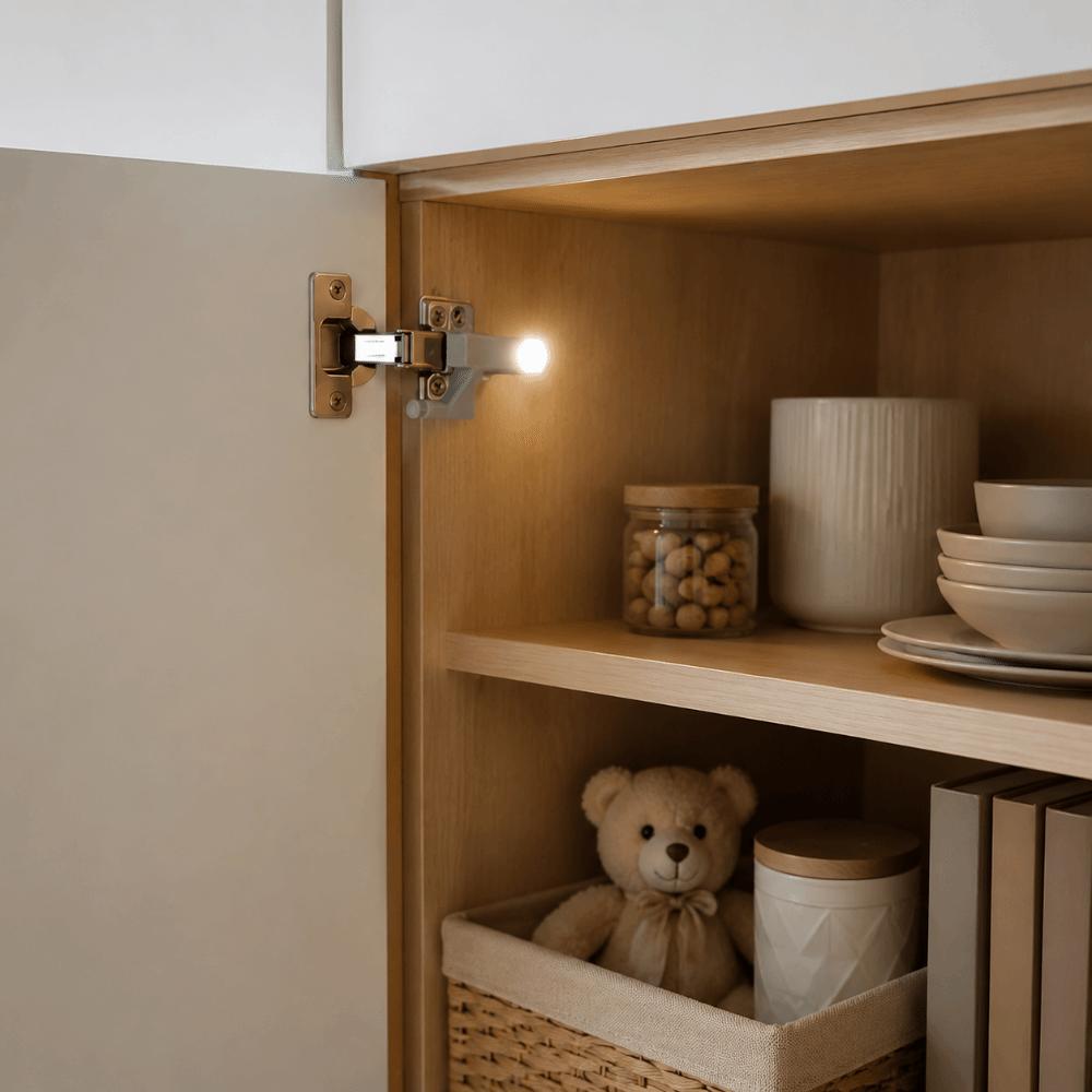 10 Pack 3 LED Beads Cabinet Hinge Light Battery Operated Closet Wardrobe Light Garage