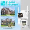 WIFI IP Camera 4K 8MP Dual Lens Security PTZ Camera HD Dual Screen Outdoor AI Auto Tracking CCTV Surveillance Camera iCSee