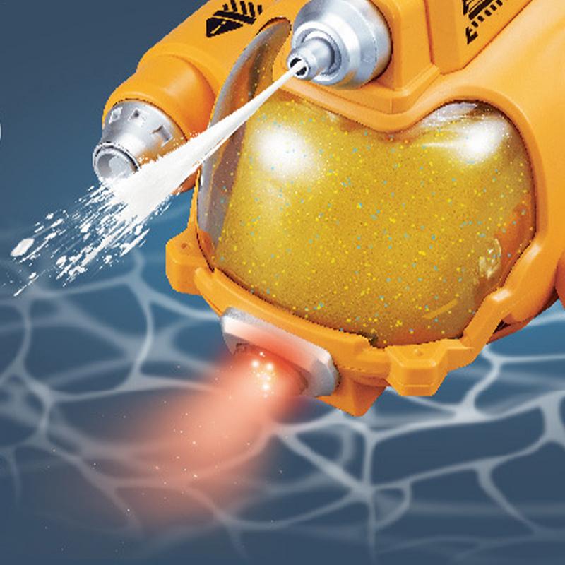 Ungiftiges RC-U-Boot-Boot mit Wasserpistole Fernbedienungsboote für Pool Badewanne Wasserspielzeug RC-Schiff 360-Grad-Drehung Schiff Sprüht Wasser Kinder