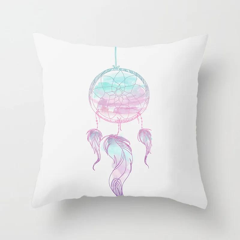 Feather Dream Catcher Pattern Pillow Cushion Cover Car Home Sofa Bed