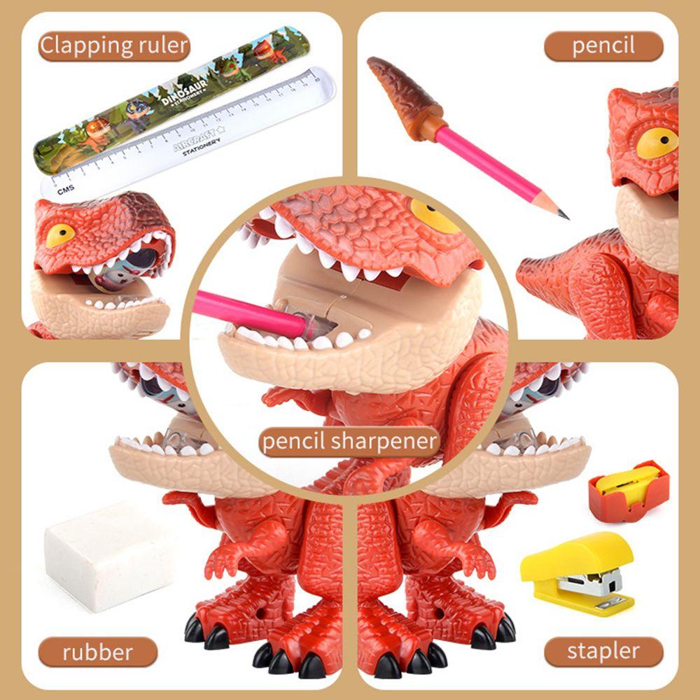 Narzędzia Nagroda Linijka Zszywacz Temperówka 5 w 1 Model Dinozaura Figurka Dinozaura Zestaw Artykułów Papierniczych