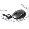Type-C Wired Retractable Mouse, Compact, Quiet, Mobile, Mini, Optical, Small Size, 3 Buttons, Portable, for Kids, Compatible with PCs, Tablets, and