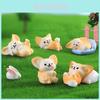 Adorable Resin Fennec Fox Figurines Set Of 13 Miniature Cartoon Animal Decorations
