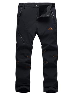 MAGCOMSEN Men's Climbing Pants, Trekking Pants, Work Pants, Hiking Pants, Winter Fleece Pants, Warm, Travel Pants, Black, Size CN 3XL (Japan Size XL)