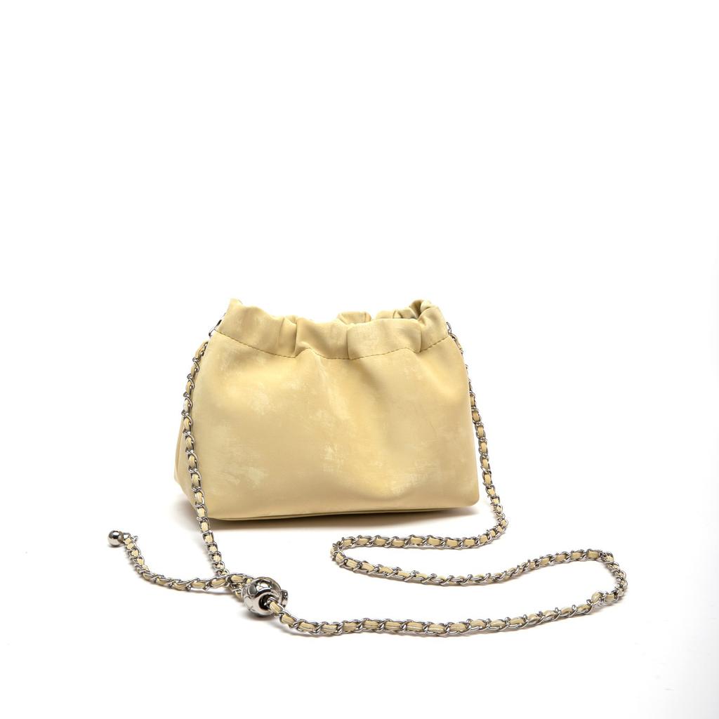 Genuine Leather Women's Bag In Summer New One Shoulder Crossbody Cloud Bag Casual Simple and Versatile National Style Cowhide Chain Bag