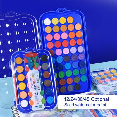 Watercolor Paint Set with Watercolor Brush 12/24/36/48 Vivid Colors Highly Pigmented Painting Art Gift Beginners Professionals