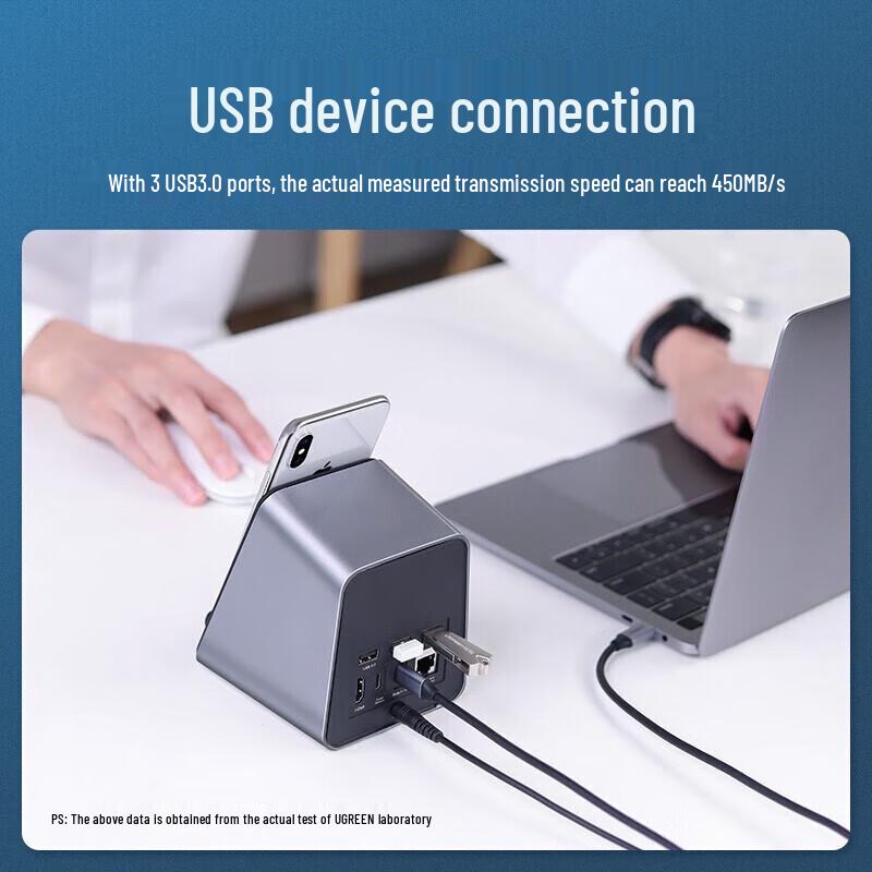 Ugreen USB-C Multiport Hub with 4K HDMI, PD, Ethernet & Wireless Charging