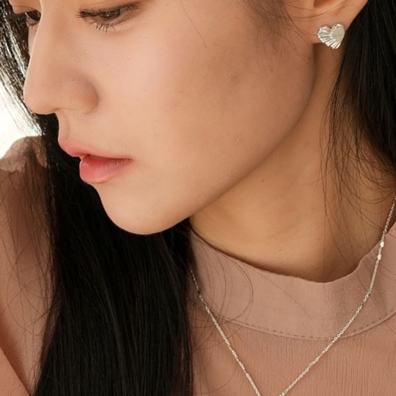 BELLOOGGI Frill heart necklace(40cm)