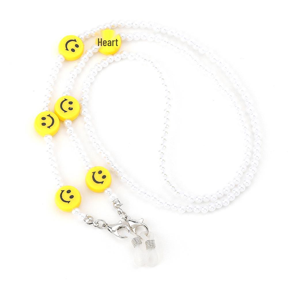 

Красочный цепочка-шнурок для очков с бусинами и смайликом