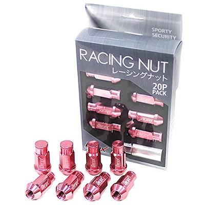 Durax BBP150PLFR Leichte Aluminium Radmuttern Rennmuttern M12 P1.5 Beutelnüsse Lange Ausführung mit Sicherungsmuttern (20er-Set)