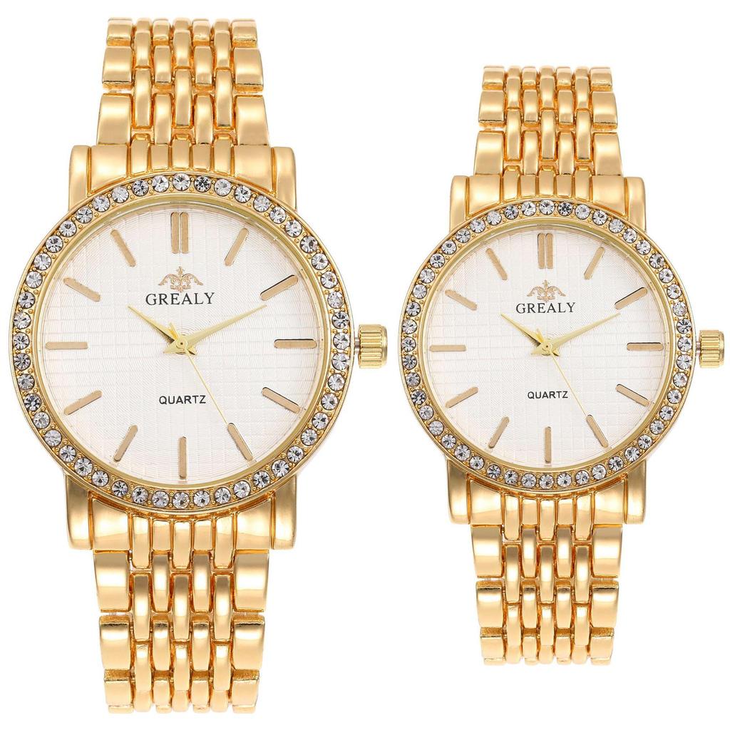 High-End Fashion Steel Band Diamond Inlaid Unisex Couple Quartz Watches