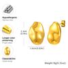 Vintage Oval Irregular Stainless Steel Stud Earrings for Women, Exaggerated Personality Design Gold Plated Earrings Jewelry