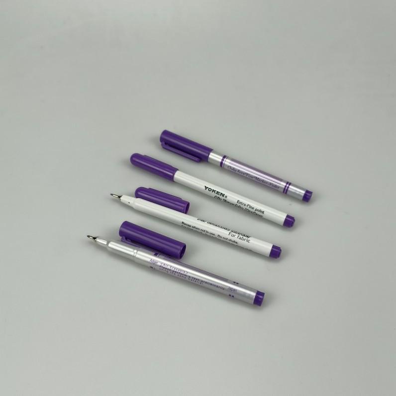 Japan YOKEN Purple Iron-Head Water-Soluble Fading Pen for Cross Stitch Marking