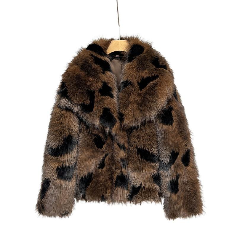 Womens Faux Fur Coat Blogger Favorite Versatile Vintage Style Fall 2025 Regular Sleeves Collared No Hood With Trim