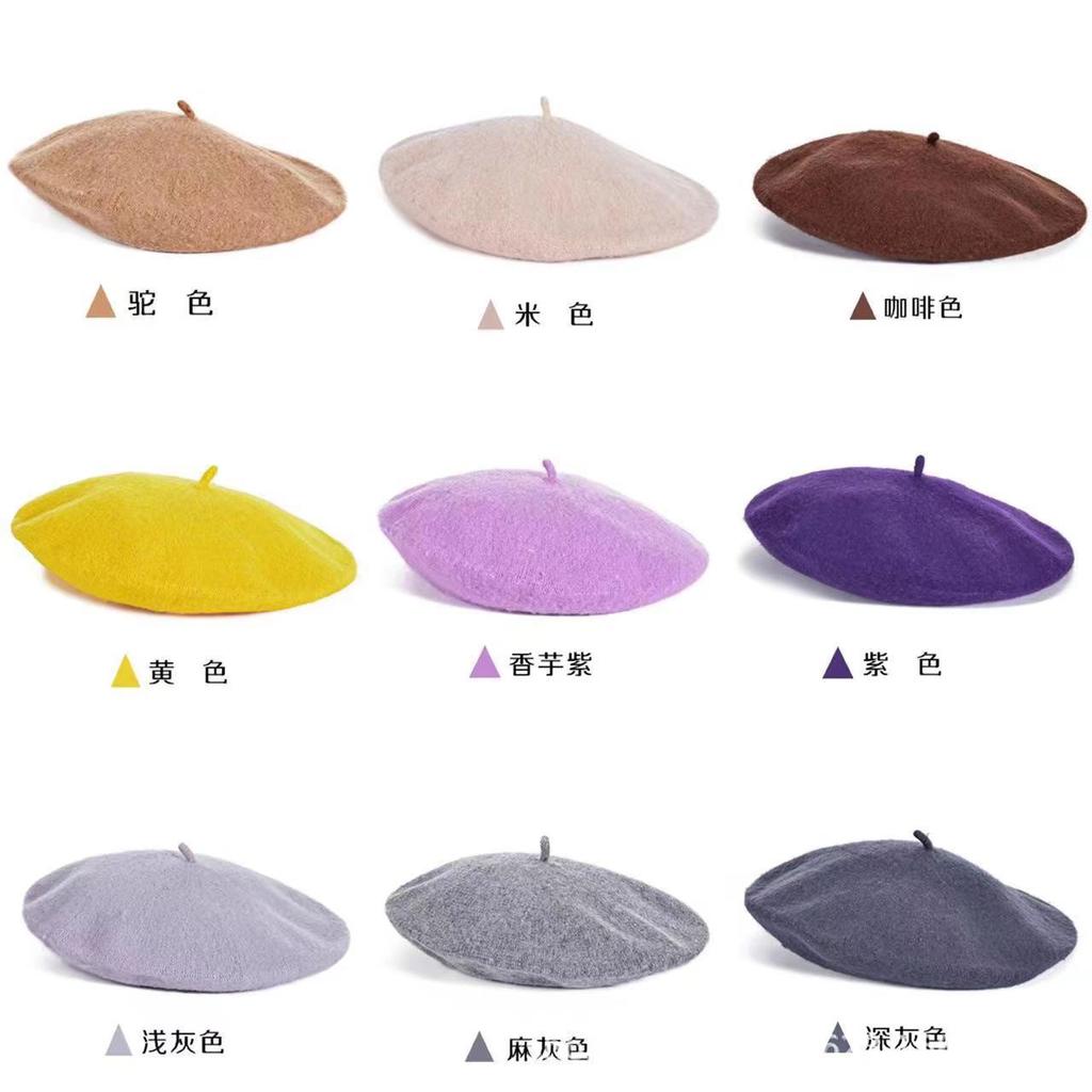 Acrylic Beret: Winter Retro Hat for Women, Fashionable Beret