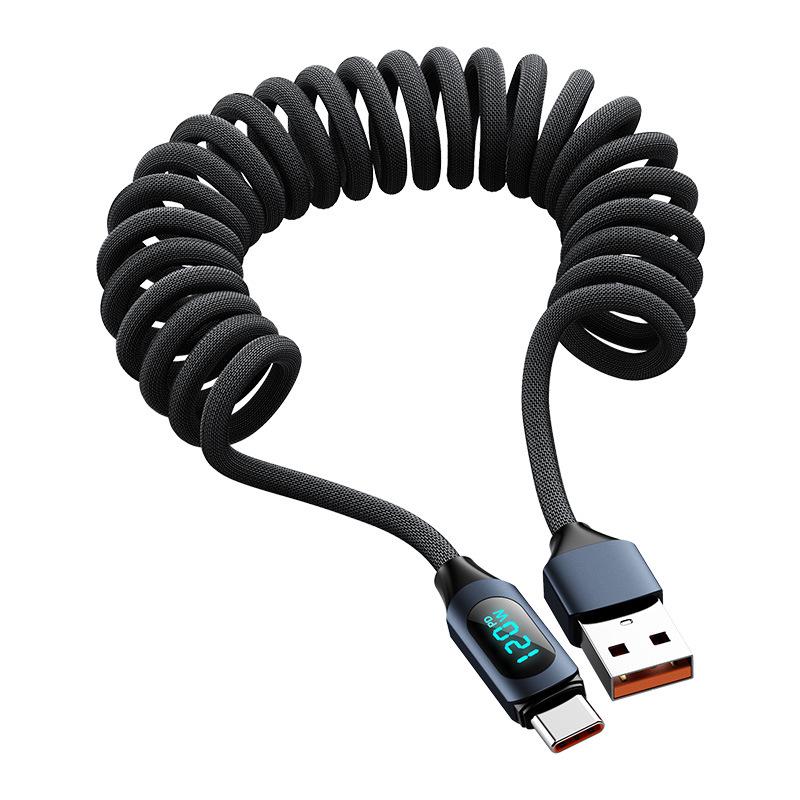 120W USB-C Fast Charging Cable with Digital Display for Apple, Huawei, Vivo, Oppo, Xiaomi