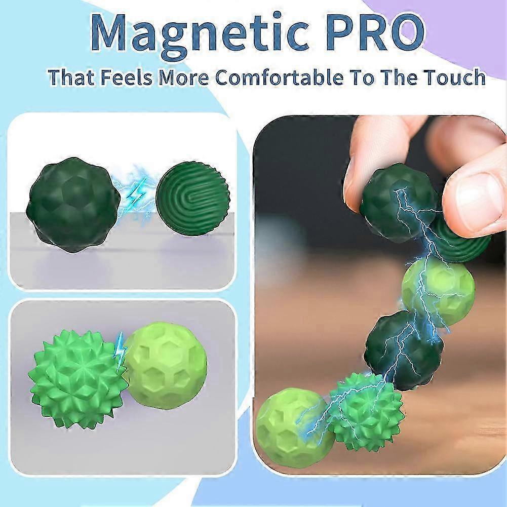 2026 Silikon Magnetische Fidget Massagebälle für Erwachsene & Teenager - Stressabbau, Angstberuhigendes Spielzeug für Schreibtisch, Zuhause & Reisen