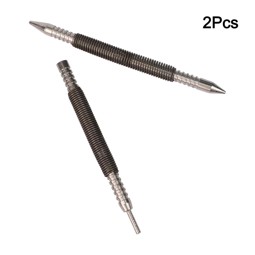 2pcs Spring Tool Hammerless Nail Set Center Punch Positioning Fixer 3500 PSI Hinge Pin Nail Woodwork Drill Bit Door Pin Removal