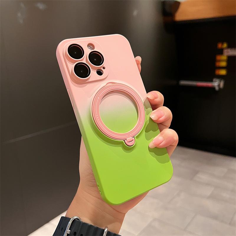 Bright Shield Gradient Magnetic Suction Suitable for IPhone 16 Bracket Mobile Phone Case Apple 15 Gradient 14 Full Pack Lens Film Anti Fall