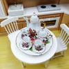 8Pcs/Set 1:12 Dollhouse Miniature Dining Ware Porcelain Tea Dish Cup Plate