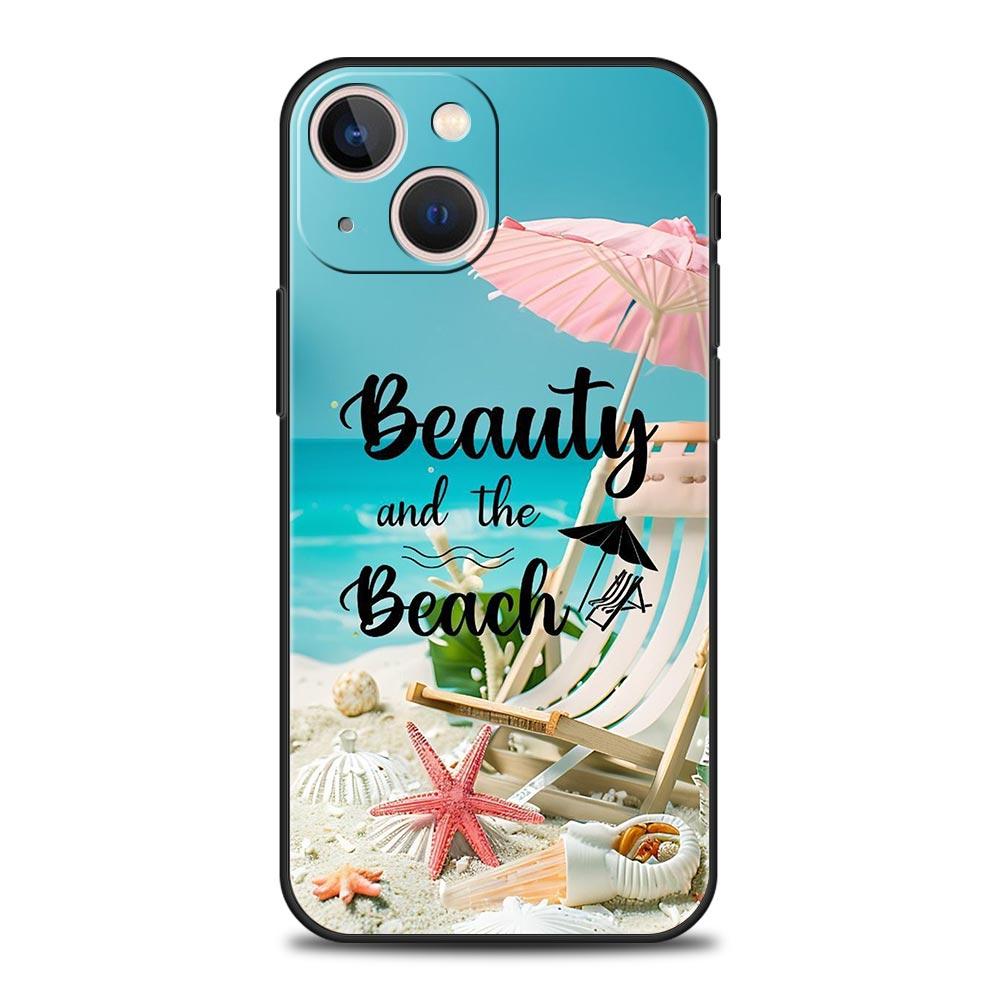 Summer Beach Phone Case Cover for iPhone 17 16 15 14 13 12 11 Pro Max 17 Air Plus Shockproof Soft TPU Shell Fundas Capas Coque