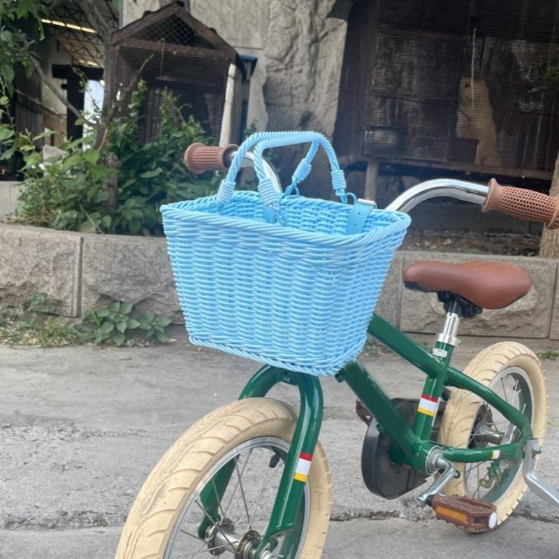 Durability Handwoven Child Bike Basket Convenient Storage Bike Front Basket Family Outing Bike Accessory