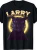 Men's Funny Cat & Larry Graphic T-Shirt - Black Casual Short Sleeve Round Neck T