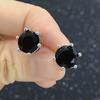 Black Crystal Stud Earrings for Men Classic Four Six Claws Women Cartilage Studs 3mm 8mm Zircon Piercing Ear Jewelry