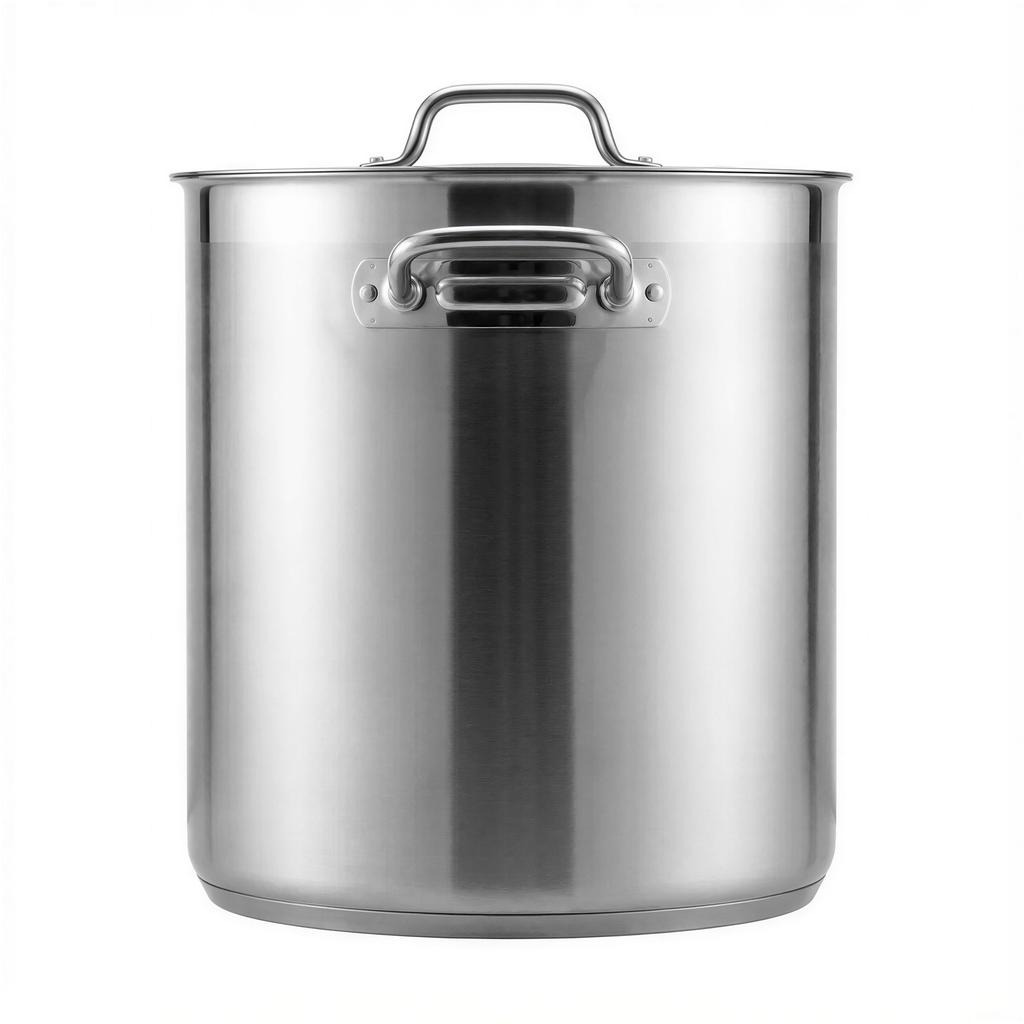 22L Stainless Steel Pot Large 30.5 Cm With Cooking Lid Silver