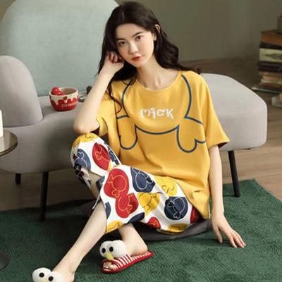 2025 Women Sleepwear Short Sleeve Top Shorts Pajamas Set 2Pcs/Set Cartoon Animal