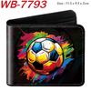 Sports Ball Theme Short Bifold Wallet Colorful Print Mini Coin Purse Card Holder for Women Multi-Color 1pcs