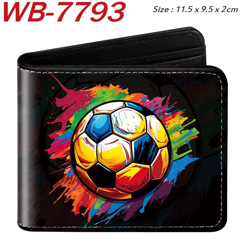 Sports Ball Theme Short Bifold Wallet Colorful Print Mini Coin Purse Card Holder for Women Multi-Color 1pcs