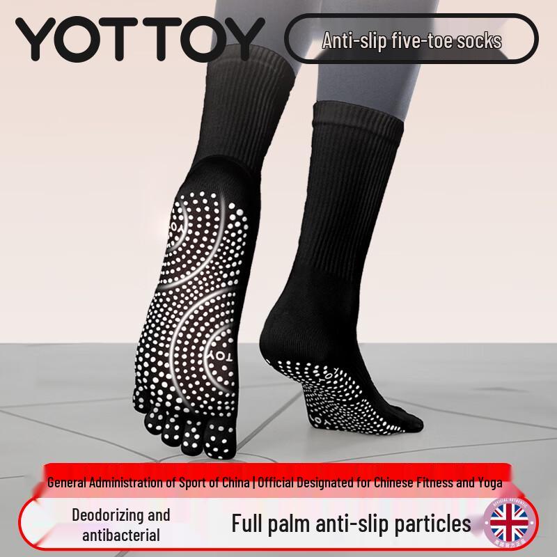 

Женские противоскользящие носки для йоги и пилатеса Yottoy с пятью пальцами M